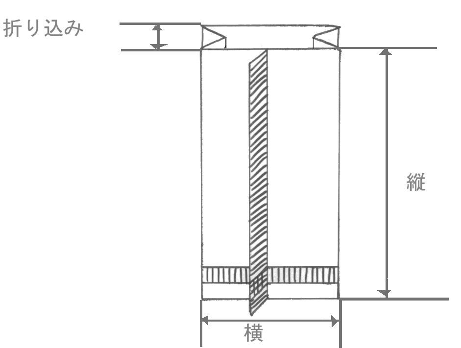 ガゼット袋寸法説明図
